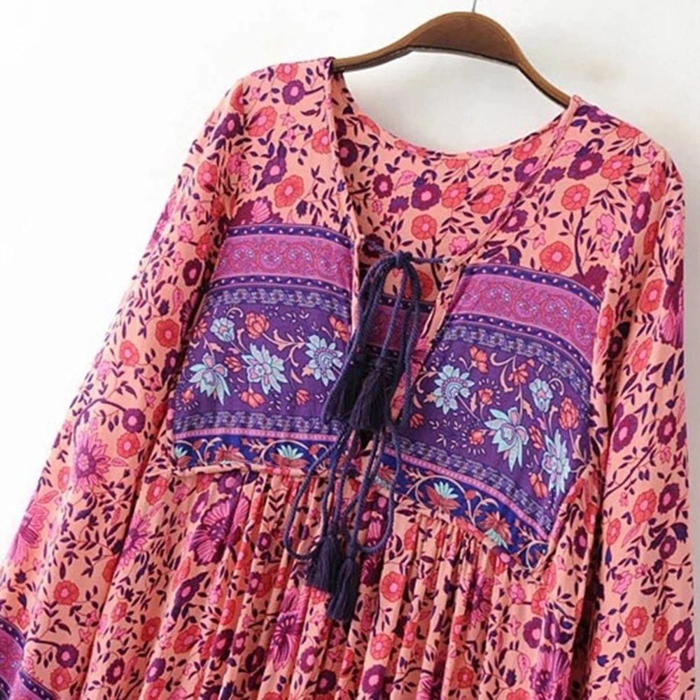 Boho Pink and Purple Maxi Dress - Picture 6 of 6